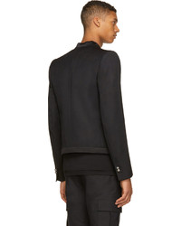 Мужской черный шелковый пиджак от Balmain