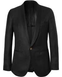 Мужской черный шелковый пиджак от Caruso