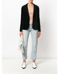 Женский черный шелковый пиджак от Majestic Filatures