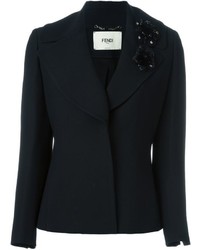 Женский черный шелковый пиджак от Fendi