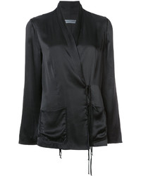 Женский черный шелковый пиджак от Raquel Allegra