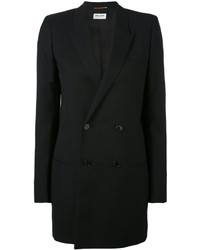 Женский черный шелковый пиджак от Saint Laurent