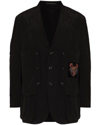 Мужской черный шелковый пиджак от Yohji Yamamoto