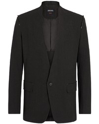 Мужской черный шелковый пиджак от Zegna