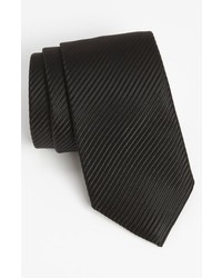 Черный шелковый плетеный галстук