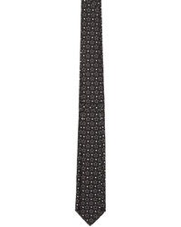 Мужской черный шелковый плетеный галстук от Givenchy