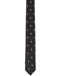 Мужской черный шелковый плетеный галстук от Neil Barrett