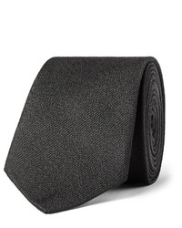 Мужской черный шелковый плетеный галстук от Saint Laurent