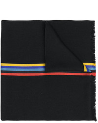 Мужской черный шелковый плетеный шарф от Paul Smith