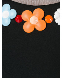 Женский черный шелковый свитер с вышивкой от Fendi