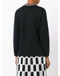 Женский черный шелковый свитер с вышивкой от Fendi