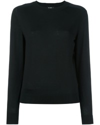 Женский черный шелковый свитер с круглым вырезом от A.P.C.