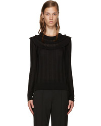 Женский черный шелковый свитер с круглым вырезом от Marc Jacobs