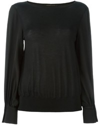 Женский черный шелковый свитер от Agnona