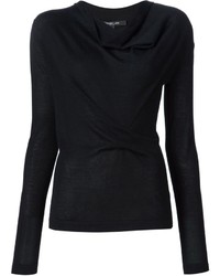 Женский черный шелковый свитер от Derek Lam