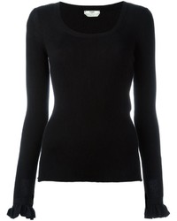 Женский черный шелковый свитер от Fendi
