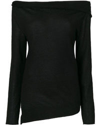 Женский черный шелковый свитер от Jil Sander