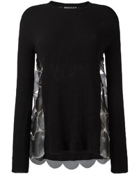 Женский черный шелковый свитер от Rochas