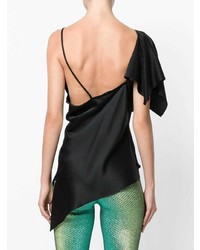 Черный шелковый топ без рукавов от Area