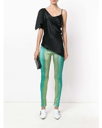 Черный шелковый топ без рукавов от Area