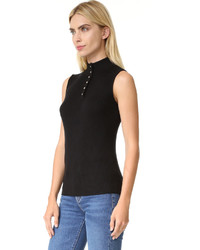 Черный шелковый топ без рукавов от Frame
