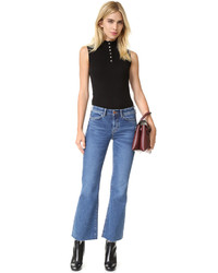 Черный шелковый топ без рукавов от Frame