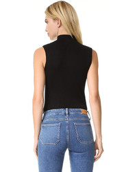Черный шелковый топ без рукавов от Frame