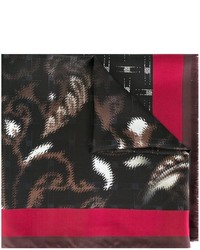 Мужской черный шелковый шарф с принтом от Etro