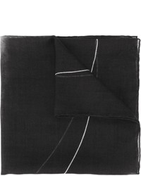 Мужской черный шелковый шарф с принтом от Givenchy