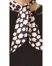 Женский черный шелковый шарф с принтом от Kate Spade