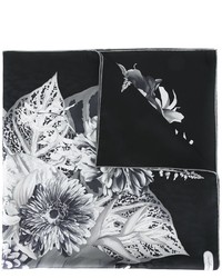 Женский черный шелковый шарф с принтом от Salvatore Ferragamo