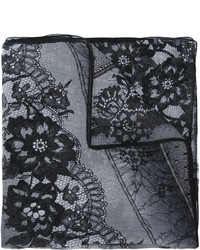 Женский черный шелковый шарф с принтом от Ungaro