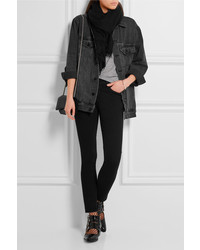 Женский черный шелковый шарф от Chan Luu