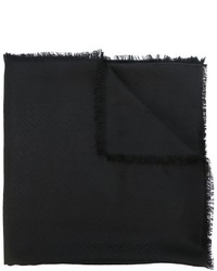 Женский черный шелковый шарф от Fendi