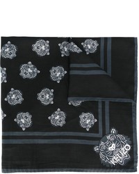 Женский черный шелковый шарф от Kenzo