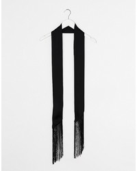 Женский черный шелковый шарф от Asos