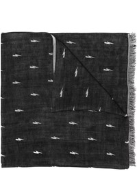Мужской черный шелковый шарф от Neil Barrett