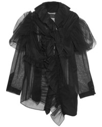 Женский черный шелковый шарф от Simone Rocha