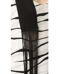 Женский черный шелковый шарф от Diane von Furstenberg