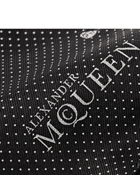 Мужской черный шелковый шарф от Alexander McQueen