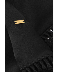 Женский черный шелковый шарф от Saint Laurent