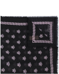 Женский черный шелковый шарф от Versace