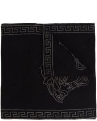 Мужской черный шелковый шарф от Versace