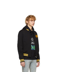 Мужской черный шерстяной бомбер с принтом от Gucci