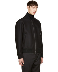 Мужской черный шерстяной бомбер от Jil Sander