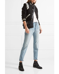 Женский черный шерстяной бомбер от Saint Laurent