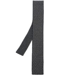 Мужской черный шерстяной вязаный галстук от Eleventy