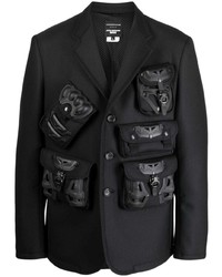 Мужской черный шерстяной вязаный пиджак от Junya Watanabe MAN