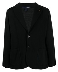Мужской черный шерстяной вязаный пиджак от Lardini