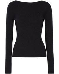 Женский черный шерстяной вязаный свитер от Elizabeth and James